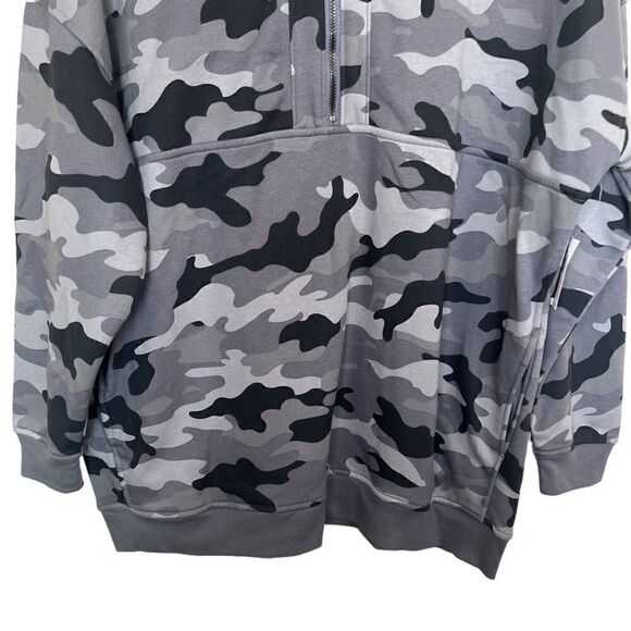 Old Navy Men’s Gray Camo 1/2 Zip Mock Neck Pullover Sweatshirt Size Large - Picture 4 of 10